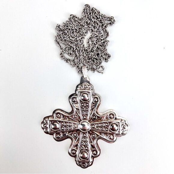 1972 Reed & Barton Sterling Silver Christmas Cross - Picture 1 of 15
